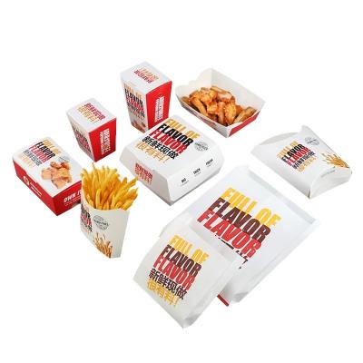 China Biologisch abbaubare Burger Hamburger Pommes Frites Schachteln Verpackung zu verkaufen