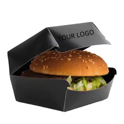 China Custom Printed Burger Boxes  Eco-Friendly Fast Food Packaging  Recyclable Cardboard Food Containers for sale