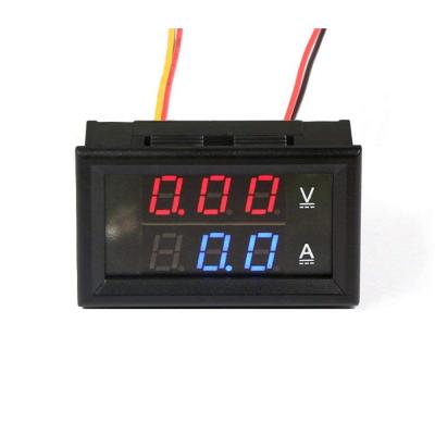 China 0.28 Inch 3 Digits Red Blue Red Blue Amp Meter Gauge Ammeter Volt Ammeter Volt Digital LED Display For Car Motorcycle 45.5 x 26.5 mm for sale