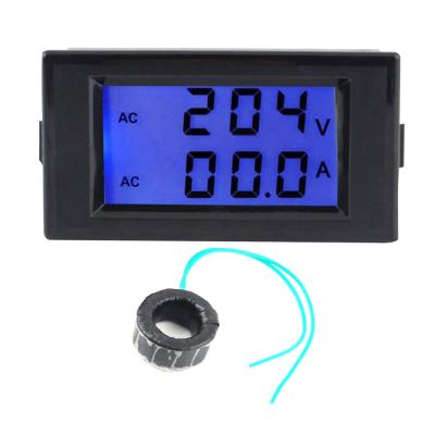 China AC 80-300V 100A Digital Voltage Multimeter LCD Volt Amp Meter Panel Tester Current Amperage LED Dual Display 76*39mm for sale