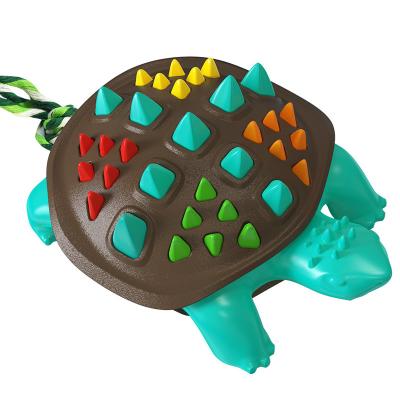 China 2021 Viable Best Selling Pet Chewing Toy Pet Toothbrush Turtle Colorful Dog Molar Cleaning Stick for sale