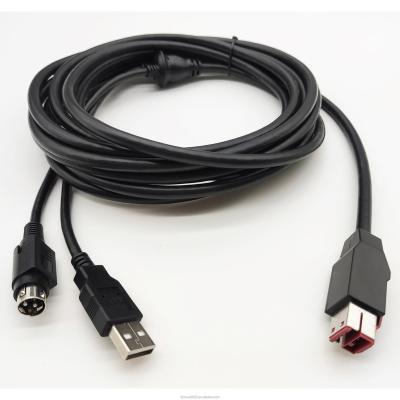 China Electronic 24V powered USB cable 24V for hosiden and USB-B poweredUSB cable for sale