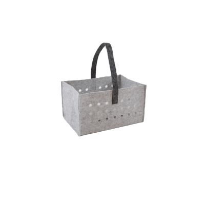 China Sustainable New Design Felt Storage Baskets Foldable Felt Basket for sale