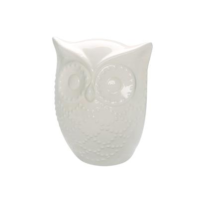 China Home White Ceramic Piggy Bank Money Saving Box With Owl Shape For Kids Money Safe Box for sale