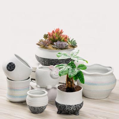 China Nordic Europe garden flower pot elegant high quality ceramic succulent pot for home decoration for sale