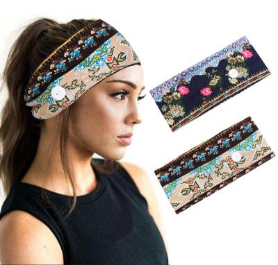 China Flower Woman Fashion Flower Hair Band Accessories Yoga Movement Elastic Head Band Stain Bottom Hearing Protection for sale