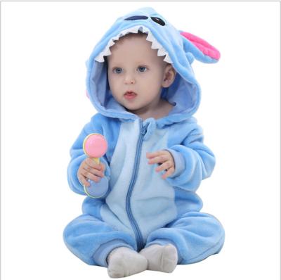 China New Cute Crawling Flannel Cartoon Clothes Pajamas Baby Crawling Plain Clothing for sale