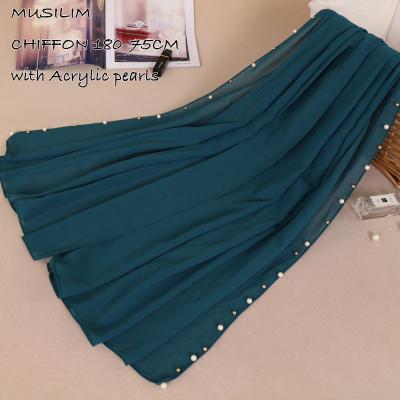 China Bubble Chiffon Hijab Women Solid Color Bubble Chiffon Hijab Muslim Hijab Pearl Chiffon Scarf Women for sale