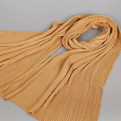 China Wholesale 2018 New Arrival Solid Color Bubble Chiffon Pleated Hijab Scarf Pleat Hijab Scarf Solid Color Bubble Hijab Ropa for sale