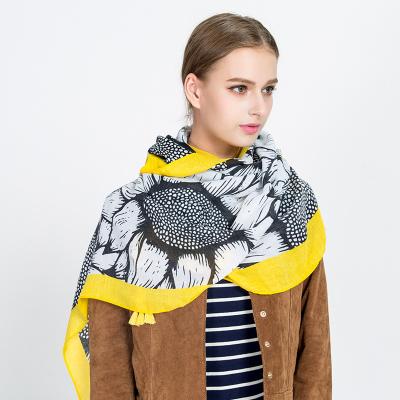 China 2018 New Arrival Cotton Long Street Style Solid Color Tassel Scarf for sale