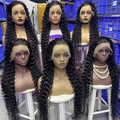 China Jerry Curl Factory 40 Inches Pre Pluck Hair Lace Front Wigs, Human Hair Wigs For Black Women, HD Brazilian Lace Frontal Wig Vendors for sale