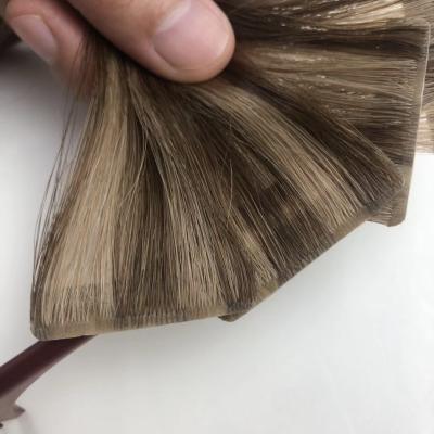 China Wholesale Cabello Silky Straight Wave Hair Raw Tape Hair Extension Cuticle Aligned 100% Skin Hair Extensions Hair Weft Manufacturer for sale