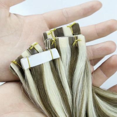 China Real Human Hair Factory Direct Real Human Hair Double Drawn Cuticle Aligned Russian Blonde Curly Braiding Extensions Tape Hair Extensions for sale