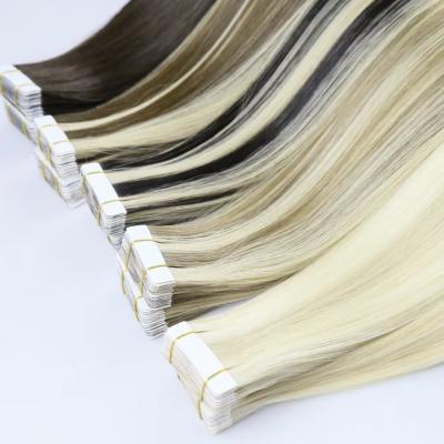 China 100% Human Drawn Ponytail Cuticle Hair Cuticle Aligned Hair Extensions Remy Skin Weft Tape Hair Wholesale Double In Hair Extensions for sale