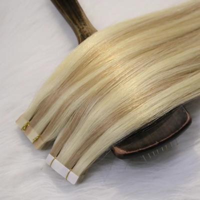 China 100% Human Drawn Ponytail Cuticle Hair Cuticle Aligned Hair Extensions Remy Skin Weft Tape Hair Wholesale Double In Hair Extensions for sale