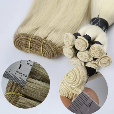 China Wholesale Good Quality Silky Straight Wave Hair Extension Raw Unprocessed Seamless Hand Tied Hair Weft Extension Remy Hair Hand Tied Extension for sale