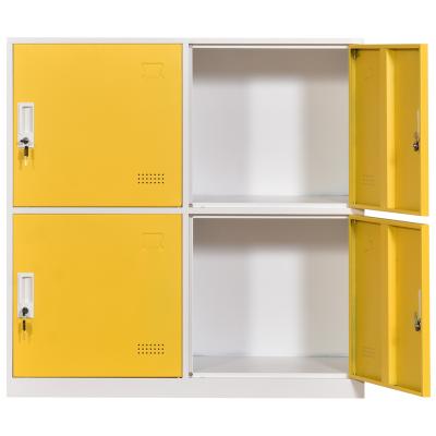 China Popular Colored Door Locker Metal Mini Work 4 Door Locker Automatic Home School Office Locker Automatic Locker For School Home for sale