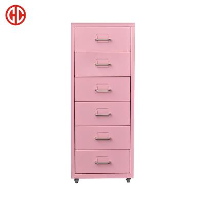 China Adjustable Iron Straw Filing Cabinet Storage Models Desktop (Other) (Other) 2021 Wholesale Price Pink Design 6 Adjustable Drawer for sale