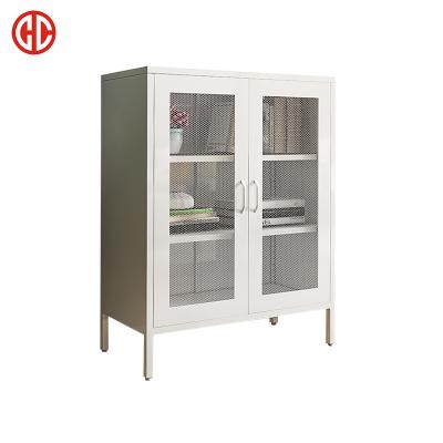 China (Other) Half Height Adjustable Metal Swing Door Cabinet With Shelves And Mesh Door Design for sale