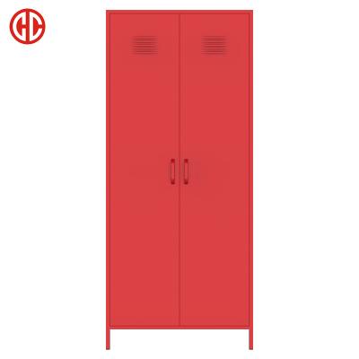 China Modern Design Adjustable Portable Bedroom Furniture Steel Cabinet (Other) Clothes Locker Metal Cabinet Wardrobe For Home for sale