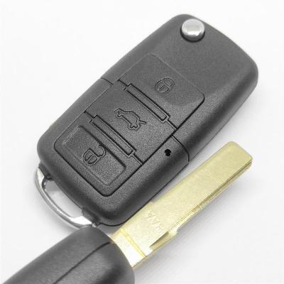 China Use For VW 3 Key Buttons Car Flip Shell Remote Key Shell Can't Be Cover Car Key Part HU66 for sale