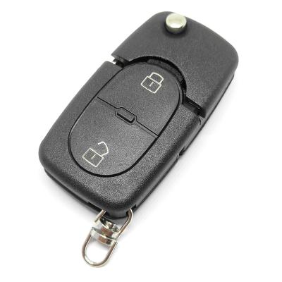 China Use For Car 2 Buttons/3 Buttons Car Blank Flip Remote Key Case Shell Cover For A-udi Remote Key Shell for sale