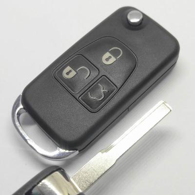 China Use For Car Key Shell For Mercedes Blank Uncut Blade Car Key Cover Case Fob 3 Button Flip Fold For Benz for sale