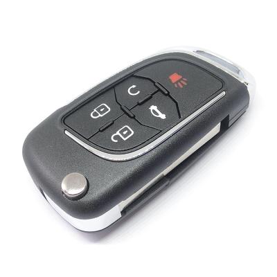 China Car Key Case 4+1 Key Buttons Modified Flip Key Shell For Chevrolet HU100 Key Blade With Cross Logo for sale