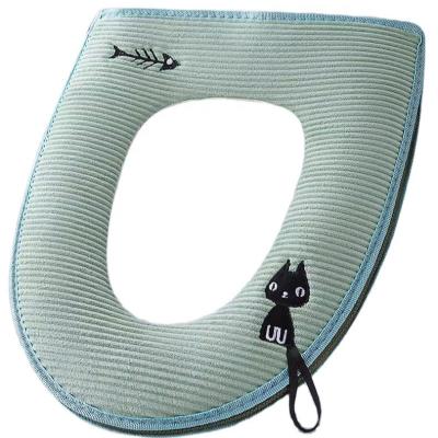 China Kitten Zipper Universal Waterproof Four-Season Embroidered Pattern Toilet Seat Durable for sale