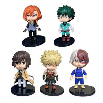 China 10cm 5pcs Modern Wholesale Cute Cartoon My Hero Academia Anime Figures Model Set Bakugou Katsuki for sale