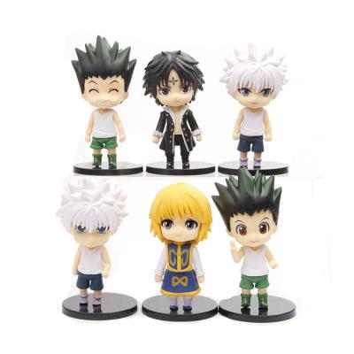 China 10CM Modern Character 6pcs Model Killua Zoldyck HunterXHunter Anime Figure Set Toy Gifts for sale