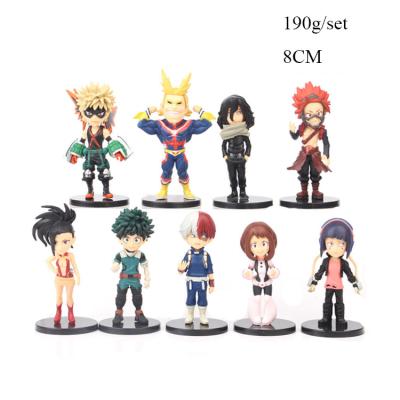 China 8cm Modern Decoration 9pcs Model Toy Cake Stand My Hero Academia Anime Figures Set for sale