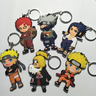 China High Quality Cosplay Anime 6 Styles Sasuke Itachi Hokage Kakashi Anime PVC Rubber Key Chain for sale