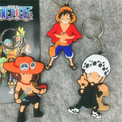 China One Piece Roronoa Zoro Luffy One Piece Anime Figure High Quality Cosplay Anime PVC Rubber Key Chain for sale