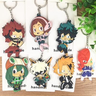 China High Quality Cosplay Bakugou Katsuki Todoroki Shoto Katsuki Bakugo My Hero Academia Anime PVC Rubber Key Chain for sale