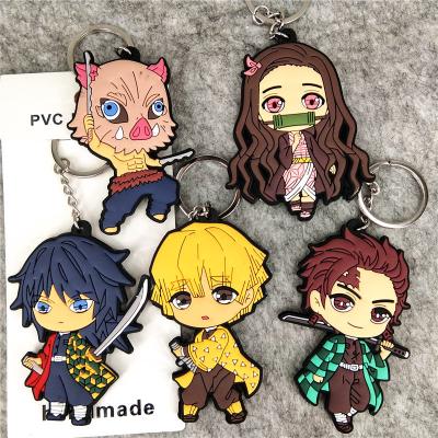 China High Quality All Character Cosplay Props Demon Slayer Kimetsu No Yaiba PVC Anime Key Chain for sale