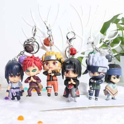 China 6Pcs/set High Quality Anime Accessories Uchiha Itachi Gaara Kakashi Shitachi Akatsuki PVC Key Chain for sale