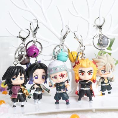 China High Quality 6Pcs Cosplay Anime Kimetsu Props No Yaiba Demon Slayer PVC Figures Head Chain Set for sale