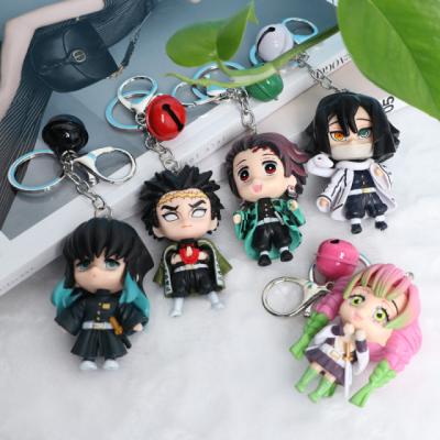 China 6Pcs/set High Quality Anime Accessories PVC Kimetsu No Yaiba Demon Slayer Figure Anime Key Chain for sale