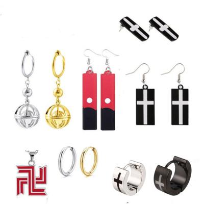 China High Quality Anime Accessories Tokyo Cosplay Avengers Izana Mikey Ear Clip Stainless Steel Mens Earrings Necklace for sale