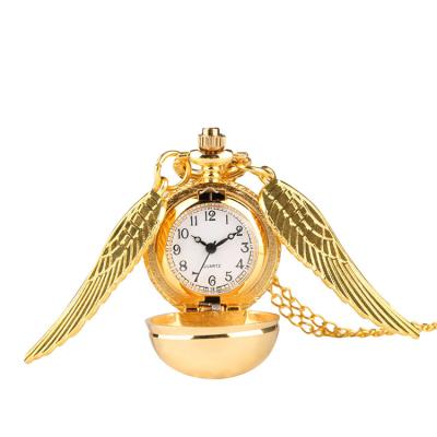 China High Quality Movie Props High Quality Wings Sync Harry Snitch Pocket Watch Necklace for sale