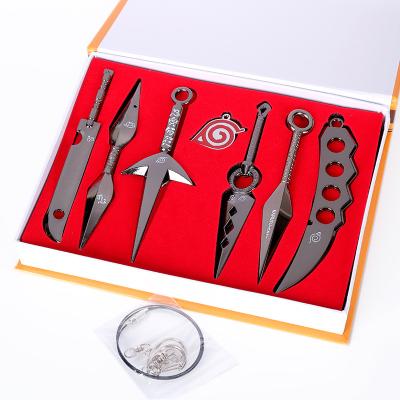 China High Quality 8 Pcs Cosplay Metal Darts Toy Collectible Anime Hatake Ninja Kunai Knife Weapon Set for sale