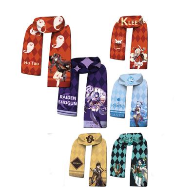 China Modern Anime Demon Slayer Game Genshin Effect Warm Fleece Anime Scarf For Boys Girls for sale