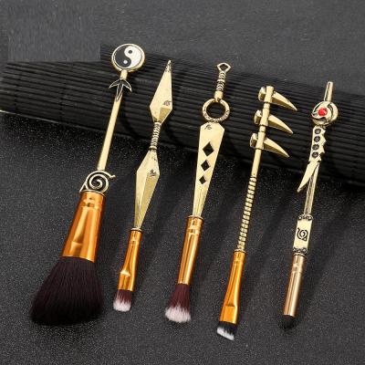 China High Quality Anime Series Kunai Shuriken Metal Model Eye Shadow Blush Makeup Brush Girl Gift for sale