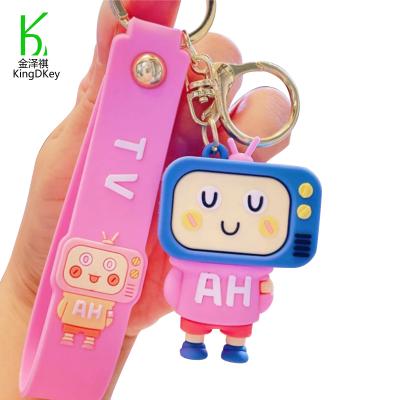 China Cute 3D Cartoon Silicone Rubber Mini Key Chain Custom TV Personalized Rubber Key Chain With Fashion for sale