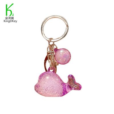 China Wholesale Plastic Colorful Dolphin Fish Shape Key Chain 3D Acrylic Cute Dolphin Ocean Animals Keychain Bag Charms for sale