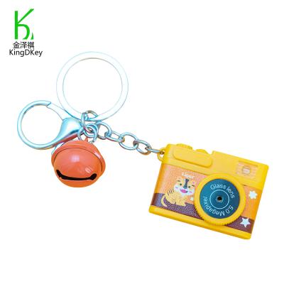 China Plastic Colorful Mini Camera Keychain With Simulation Bell Camera Plastic Pendant Keyring Kids Key Chain for sale