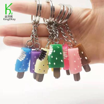 China Decoration Multiple Colors Unique Soft Cute Kawaii Ice Cream Key Chain Resin Ice Cream Keychain For Promotion Gift for sale