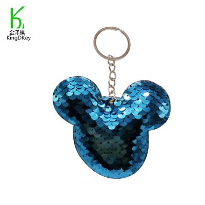 China Reflective Double Sided Sequin Mickey Mouse Keychain Cheap High Quality Animal Keychain Mickey Mouse Keychain Glitter Paillette Sequins for sale