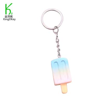 China Factory Price Resin Popsicle Summer Ice Cream Keyholder Gradient Color Chain Key Jewelry Personalized Gifts Decoration for sale